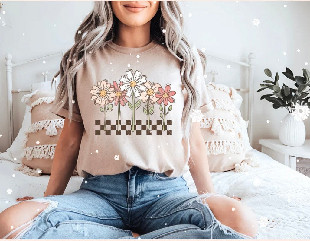 CUTE FLOWERS GRITTER PRINTS #0107 (ALL SEASON ) (FALL) (RETRO) (SUMMER)