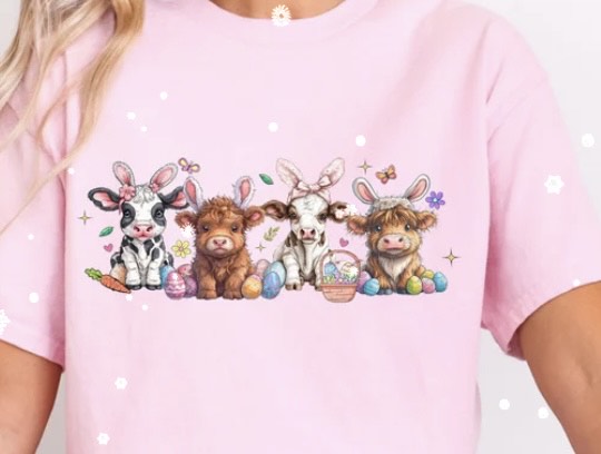 EASTER EGG HIGHLAND COW GLITTER PRINT #0069 (HIGHLANDCOW) (EASTER)