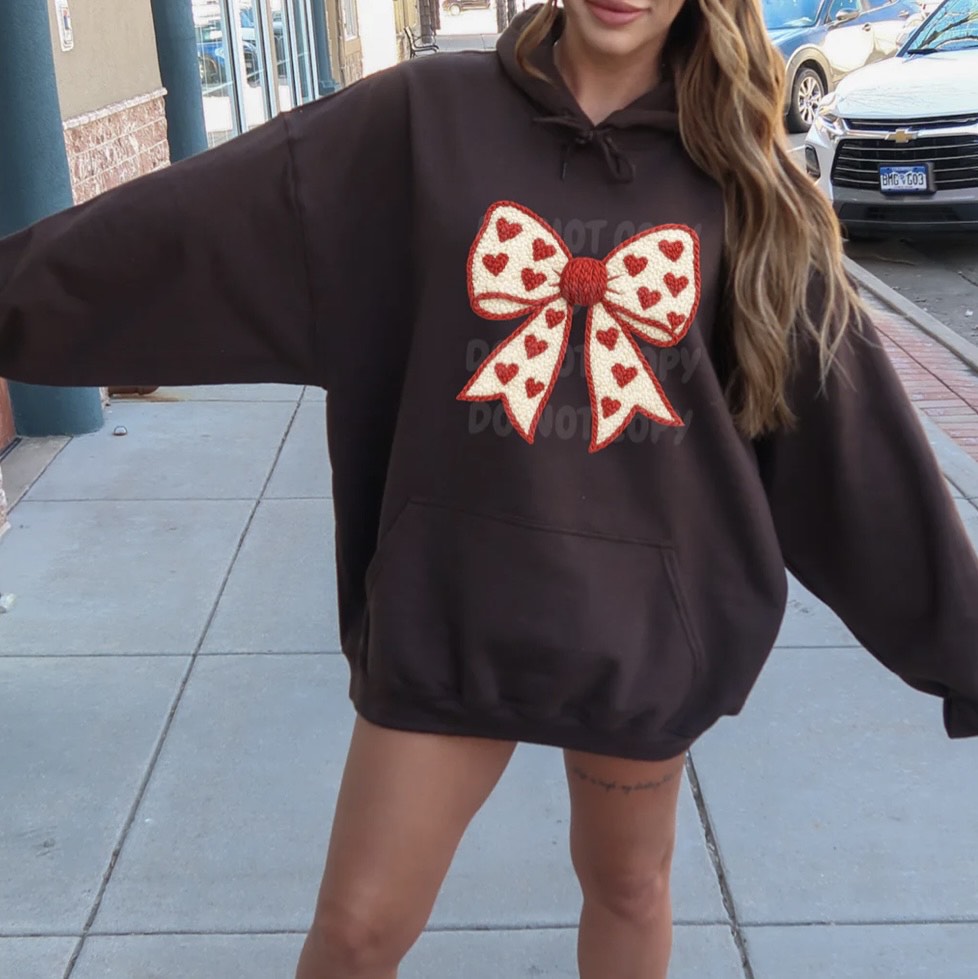 YARN HEART BOW CLEAR FILM #0024 (VALENTINES)