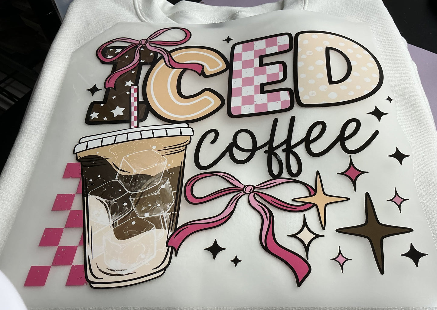 ICED COFFEE WITH PINK BOWS #0054 (ALL SEASON) (COFFEE)