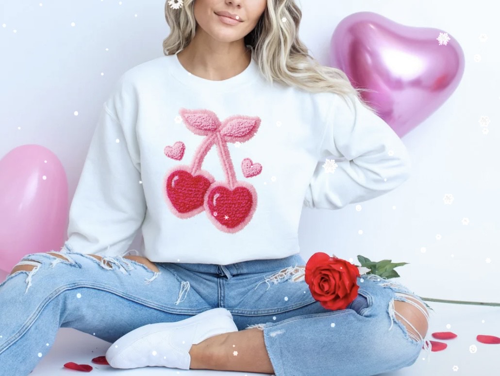 YARN CHERRIES GLITTER PRINTS #0064 (VALENTINES)