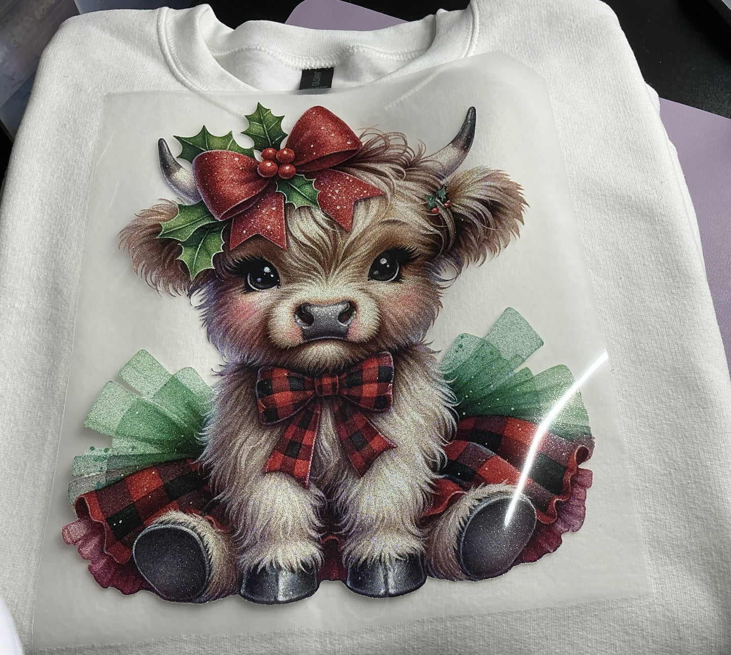 HIGHLAND COW GLITTER PRINT #0059 (HIGHLANDCOW) (CHRISTMAS)