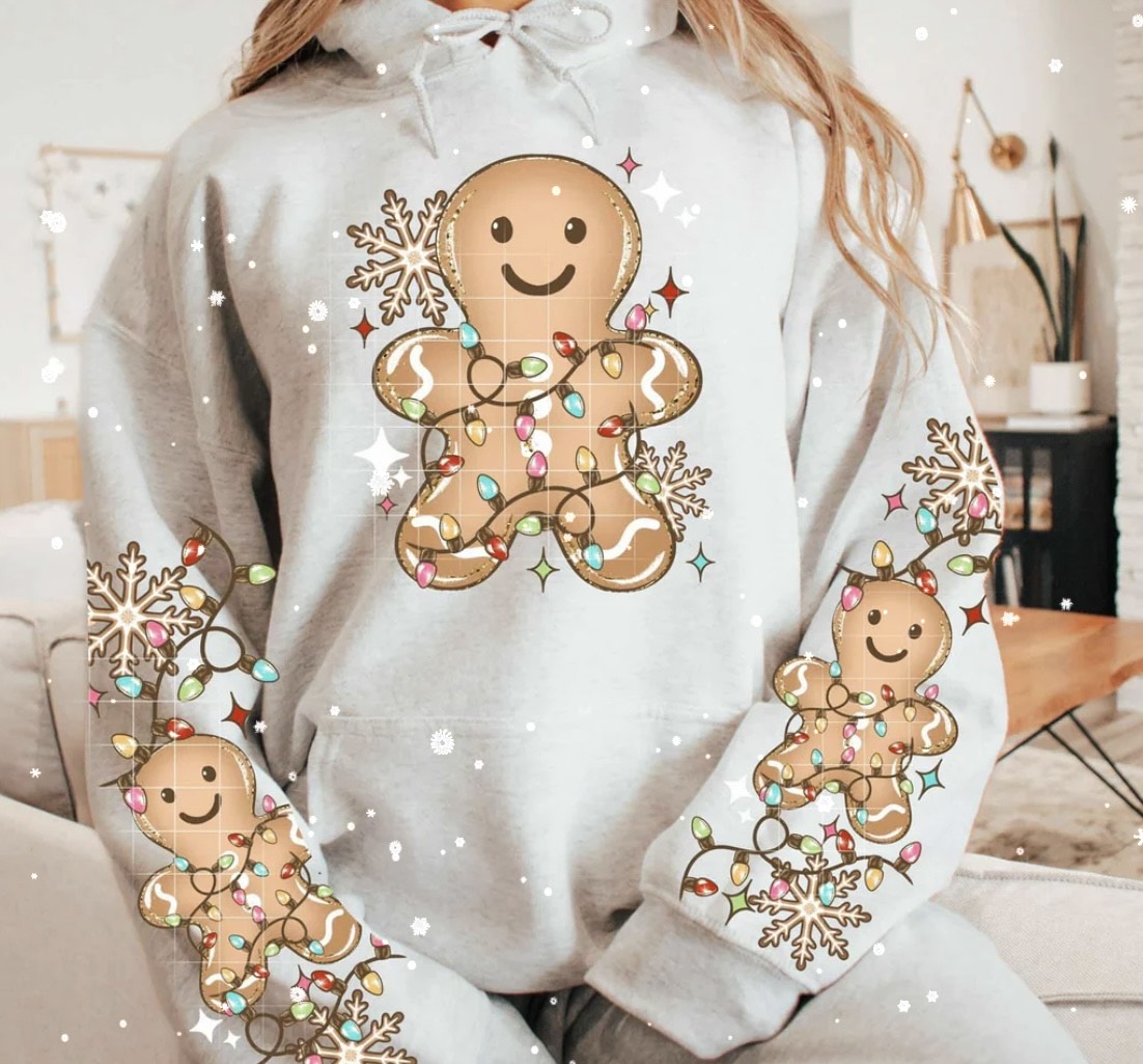 GINGERBREAD WITH LIGHTS 2/SLEEVES GLITTER #0060 (CHRISTMAS)