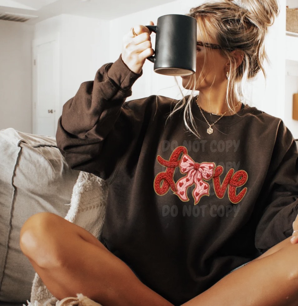 LOVE HEART BOW YARN CLEAR FILM #0025 (VALENITNES)