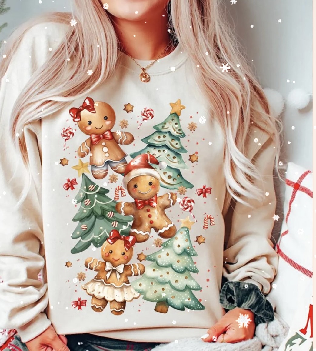 GINGERBREAD CHRISTMASS TREE GLITTER PRINT # 0098 (CHRISTMAS)