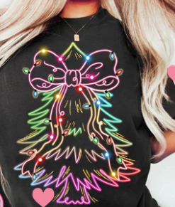 #993 NEON CHRISTMAS TREE GLITTER PRINT