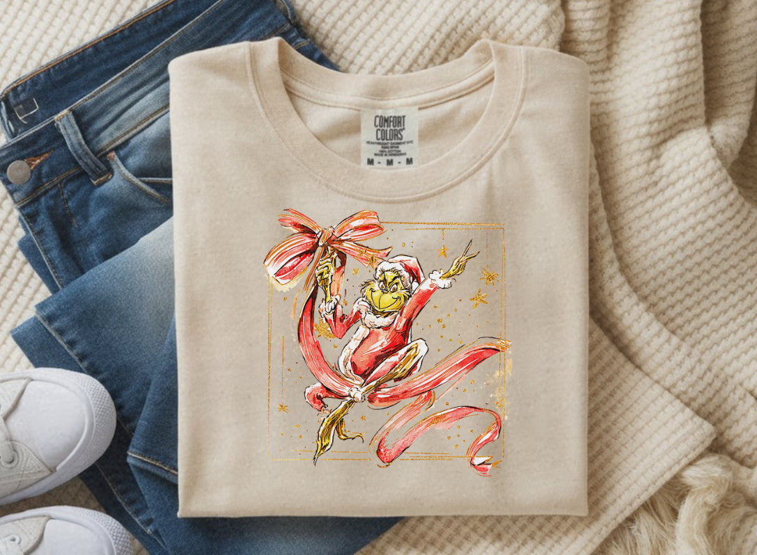 #933 Christmas Green Guy Bow