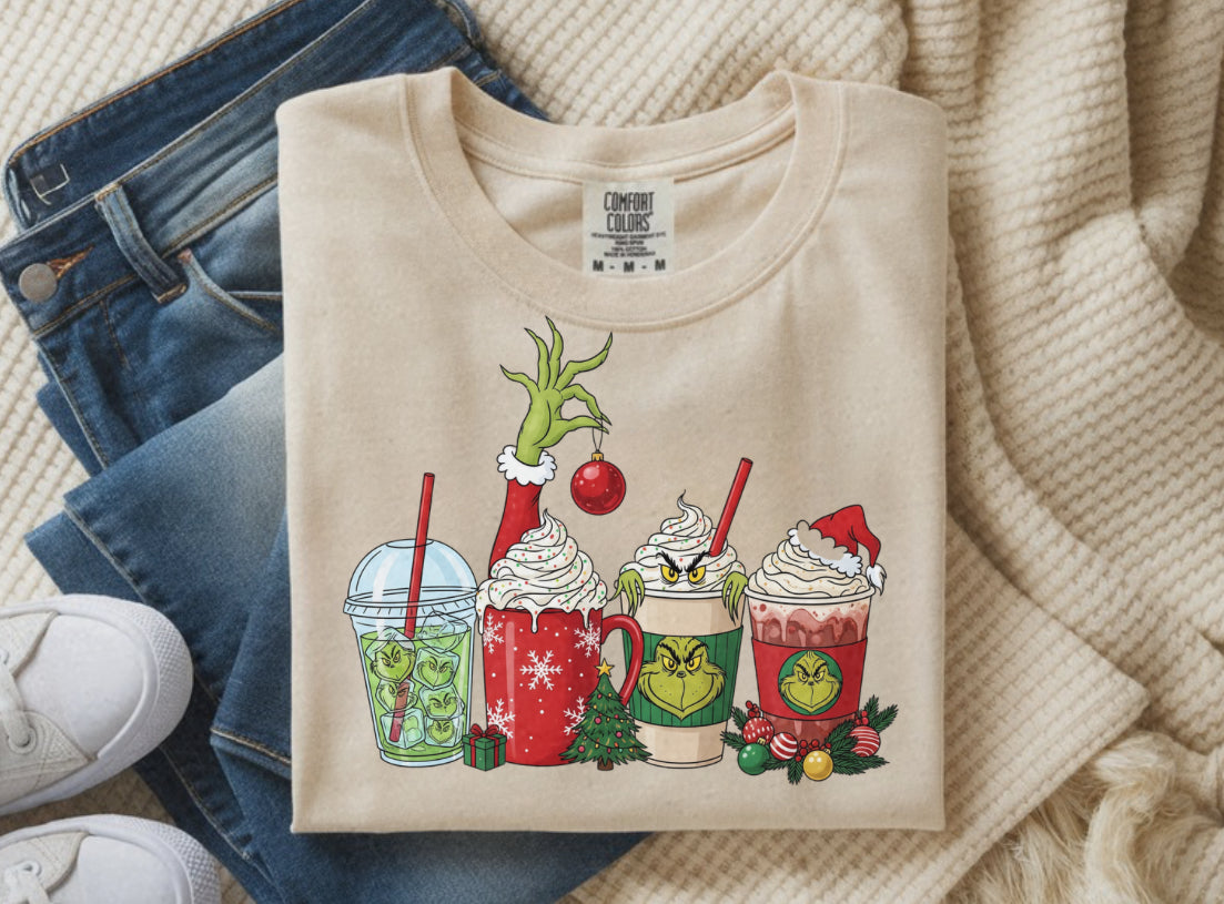 #934 Christmas Green Guy And Coffee