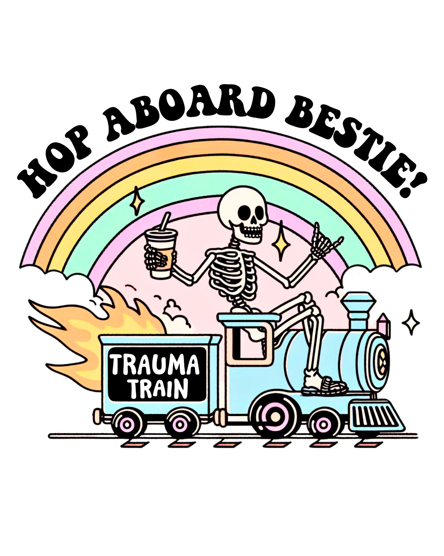 Hop Aboard Bestie #078 Available in Sublimation or DTF Just Pick Your Shirt