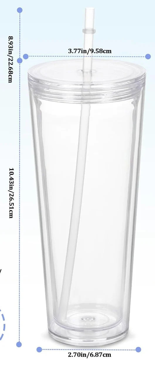 24oz Double Wall Snow Globe Acylic Plastic Cup