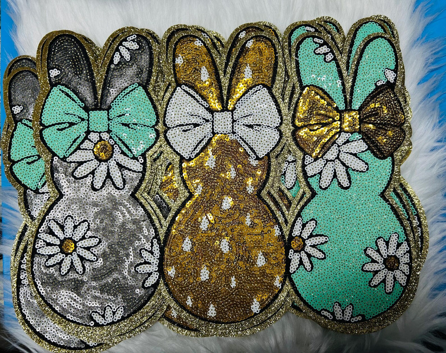 Easter Bunnies Chenille Patches