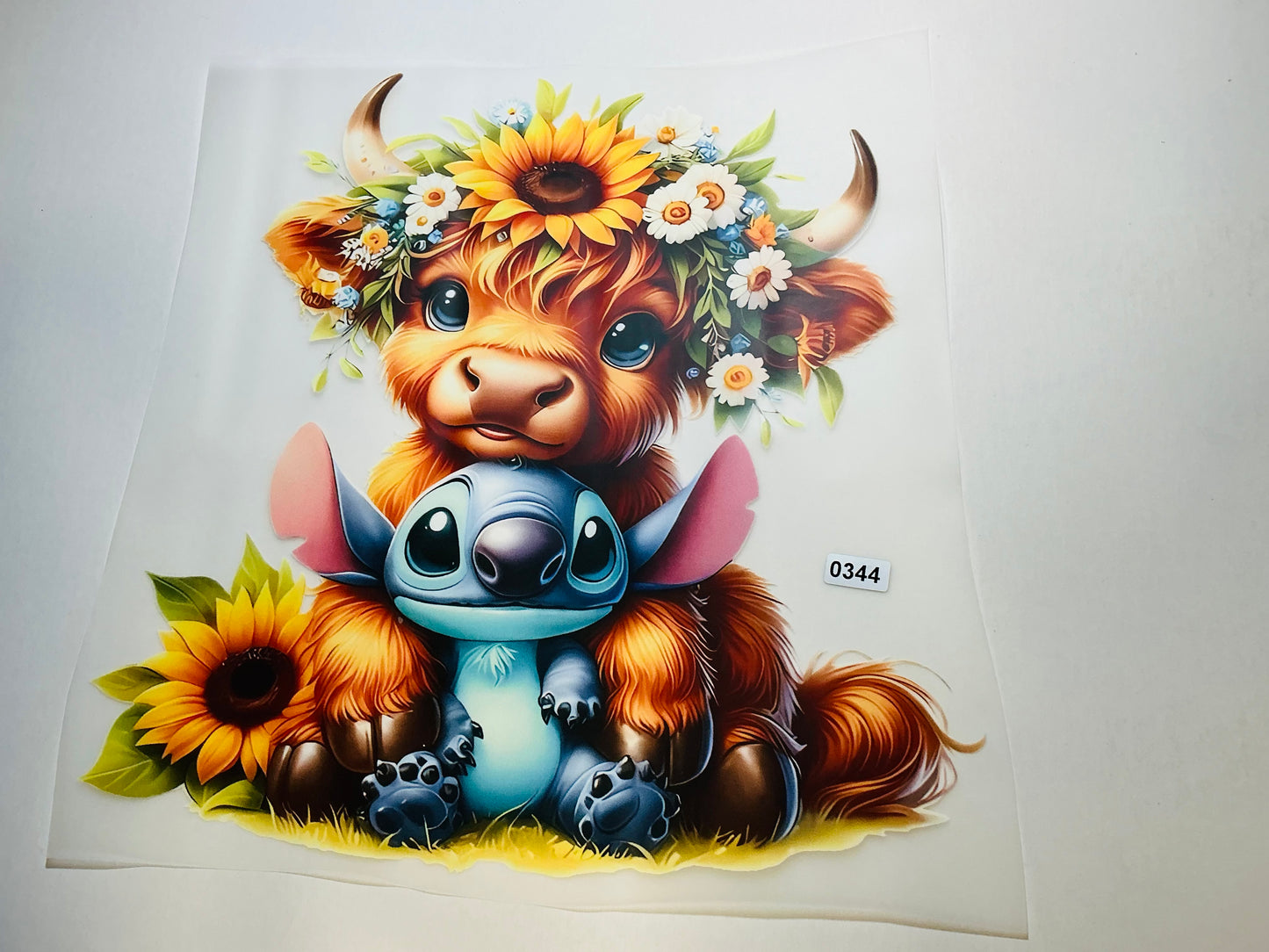 HIGHLAND COW WITH BLUE GUY READY TO PRESS DTF #0344 (HIGHLAND COW)