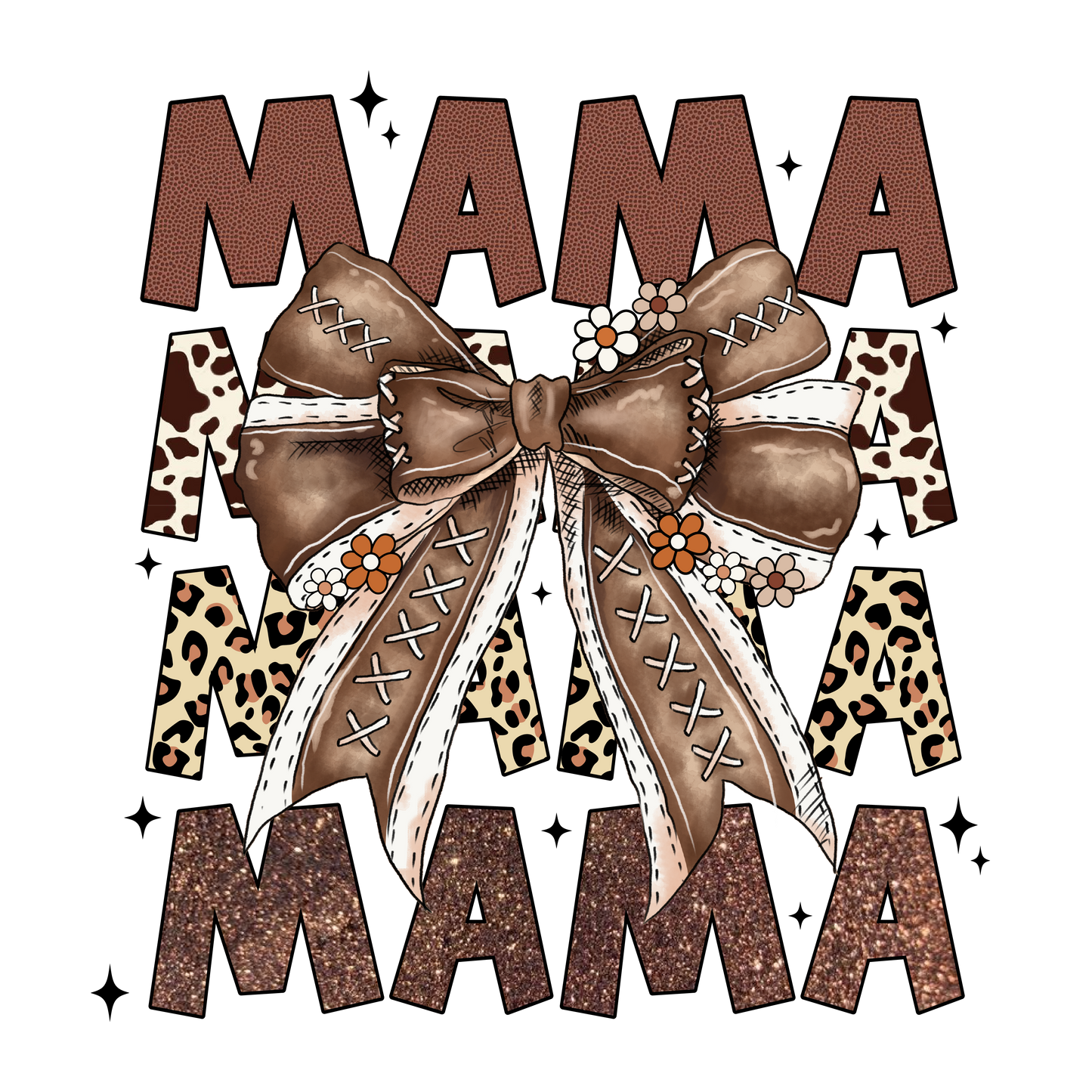 Leopard Mama Bow #055 Available in Sublimation and DTF Just Pick Your Shirt