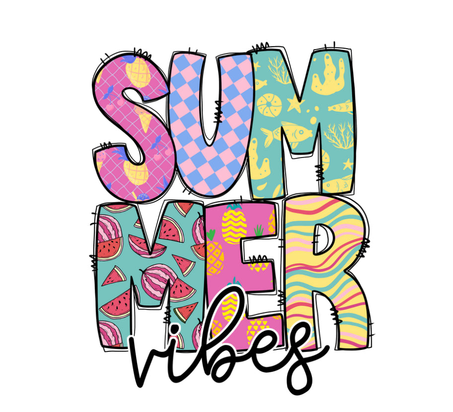 Summer Vibes #040 Available in Sublimation and DTF Just Pick Your Shirt