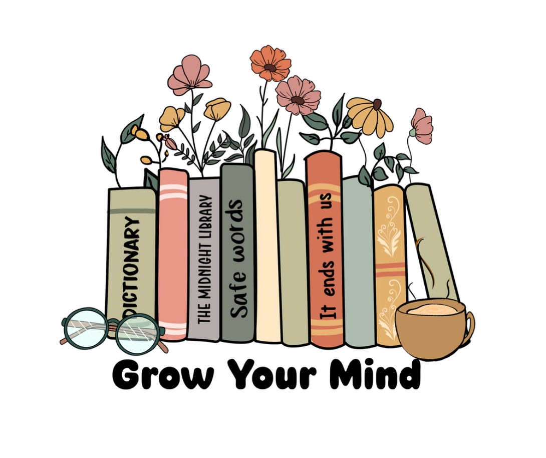 Books Grow Your Mind #096 Available in Sublimation and DTF Just Pick Your Shirt