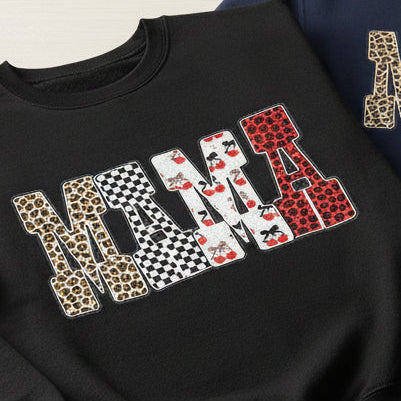 MAMA LEOPARD CHECKERED AND CHERRY GLITTER PRINT #0729 (MAMA)