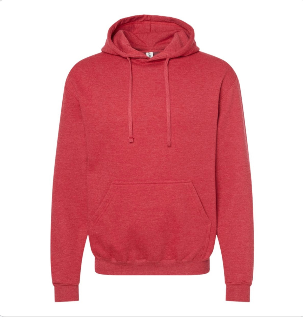 HEATHER RED Tultex 320M Fleece Hooded Sweatshirt - 320