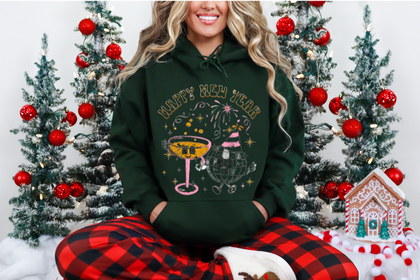 #1077 HAPPY NEW YEAR RETRO GLITTER