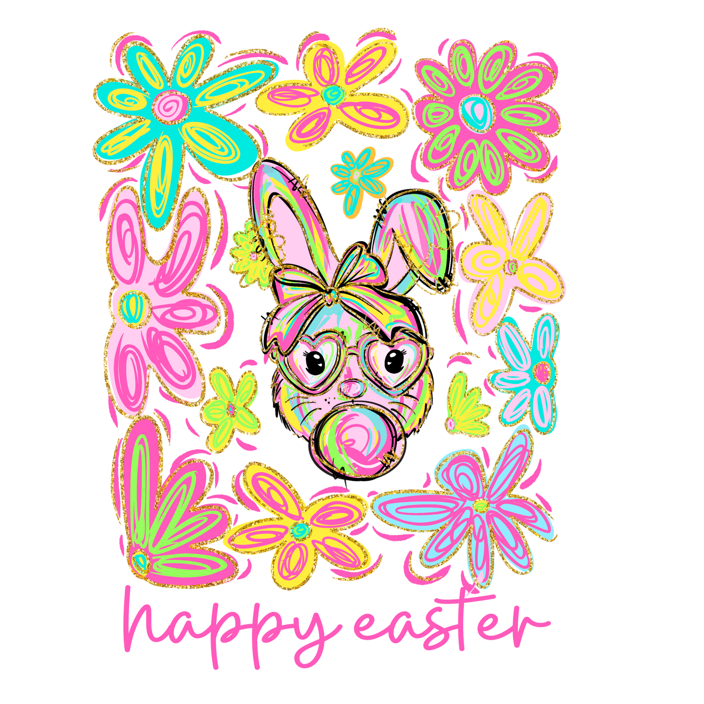 Retro Floral Easter #063 Available in Sublimation and DTF Just Pick Your Shirt