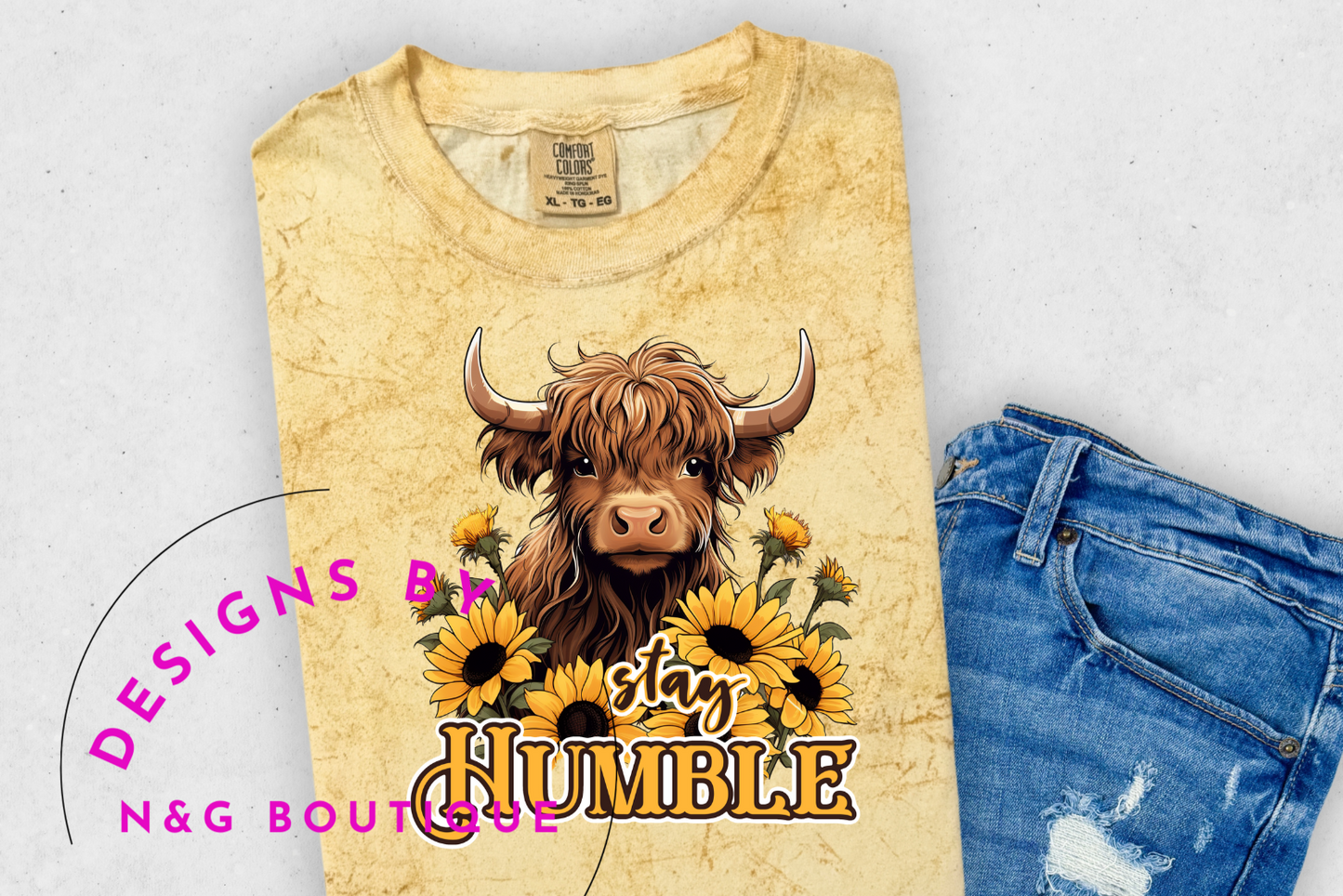 STAY HUMBLE HIGHLAND COW #634 PREORDER