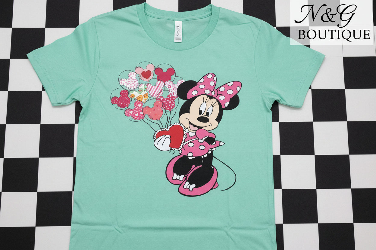 CUTE MOUSE WITH HEART BALLOONS #0124 (VALENTINES)