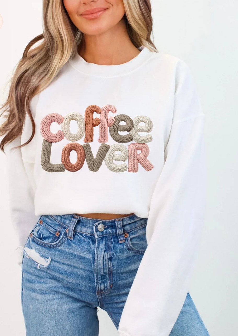 YARN COFFEE LOVER GLITTER PRINT #0180 (ALL SEASON) (COFFEE)