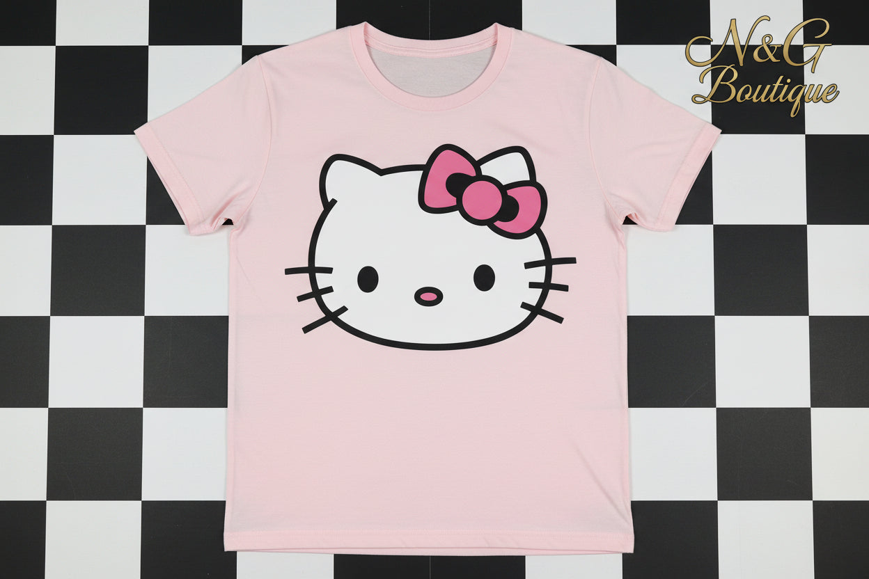 CUTE KITTY WITH A BOW #0152 PERFECT FOR OVERSIZED TSHIRT (CHARACTERS)