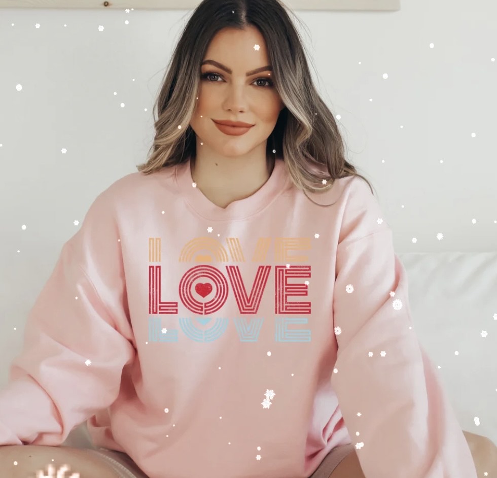 RETRO LOVE LOVE GLITTER PRINT #086 (RETRO)