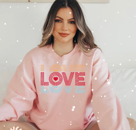 RETRO LOVE LOVE GLITTER PRINT #086 (RETRO)