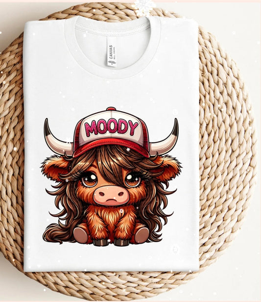 CUTE MOODY HIGHLANDCOW GLITTER PRINTS #0099 (HIGHLANDCOW) (ALL SEASON )