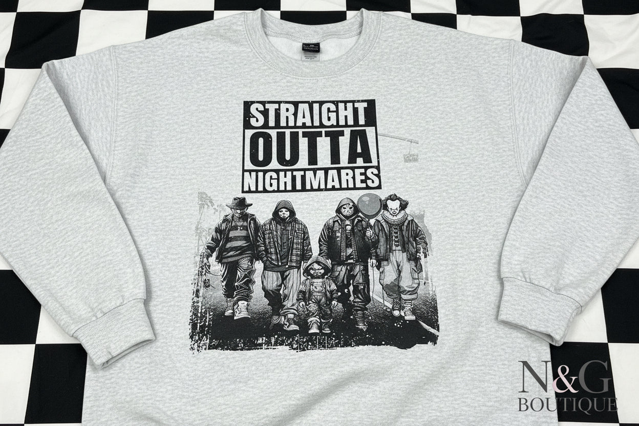 STRAIGHT OUTTA NIGHTMARES #0177 PERFECT FOR A OVERSIZED TSHIRT