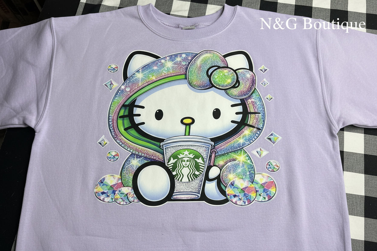 CUTE KITTY #0157 PERFECT FOR OVERSIZED TSHIRTS (CHARACTER)