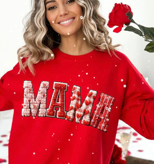 MAMA HEART CROCHET GLITTER PRINT #0068 (VALENTINE) (MAMA)
