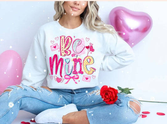 BE MINE WITH BOW GLITTER PRINT #0182 (ALL SEASON) (VALENTINE)