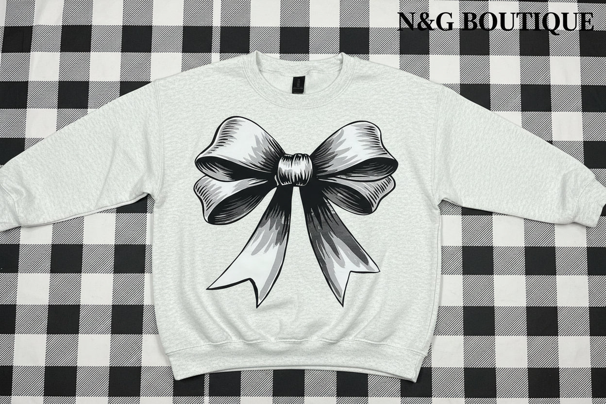 GREY AND BLACK BOWS #0208 (ALL SEASON) (BOWS)