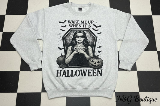 WAKE ME UP WHEN ITS HALLOWEEN #0172 (HUMOR) (HALLOWEEN) (ALL SEASON)