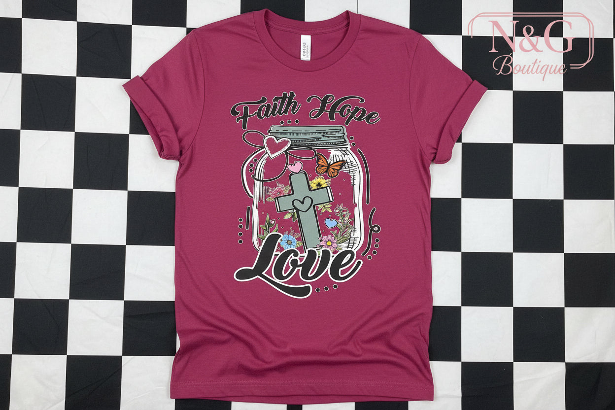 FAITH HOPE LOVE #0175 PERFECT FOR OVERSIZED TSHIRT