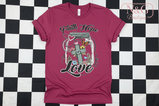 FAITH HOPE LOVE #0175 PERFECT FOR OVERSIZED TSHIRT
