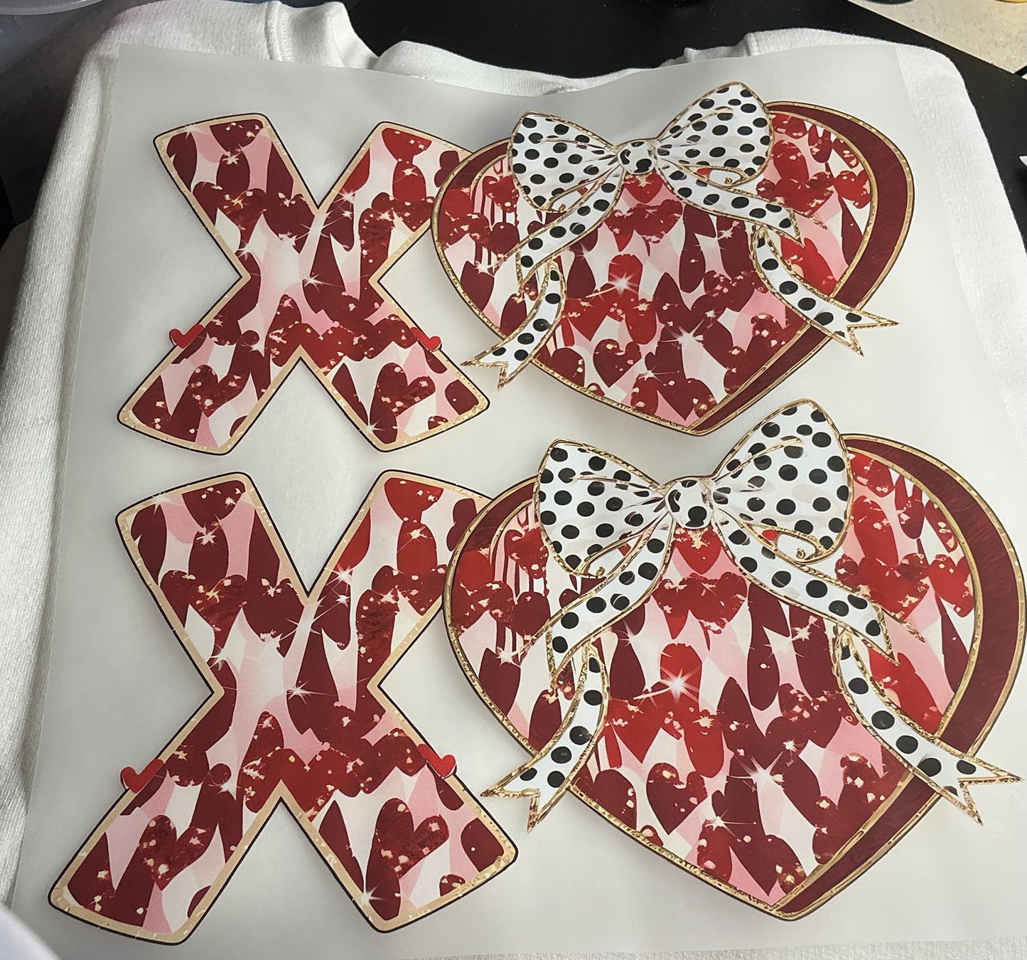 XOXO WITH BOWS #0122 PERFECT FOR OVERSIZED TSHIRTS