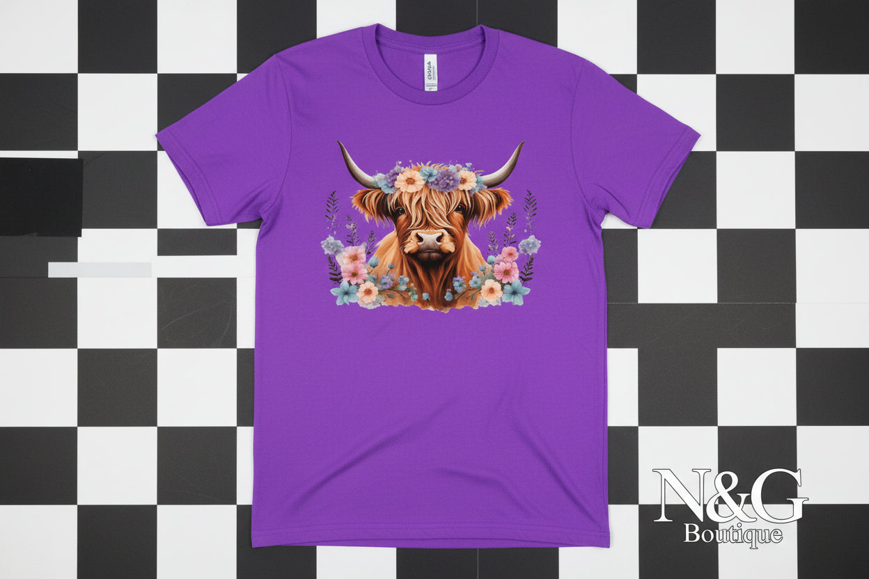 FLOWER HIGHLAND COW #0112 (HIGHLANDCOW)