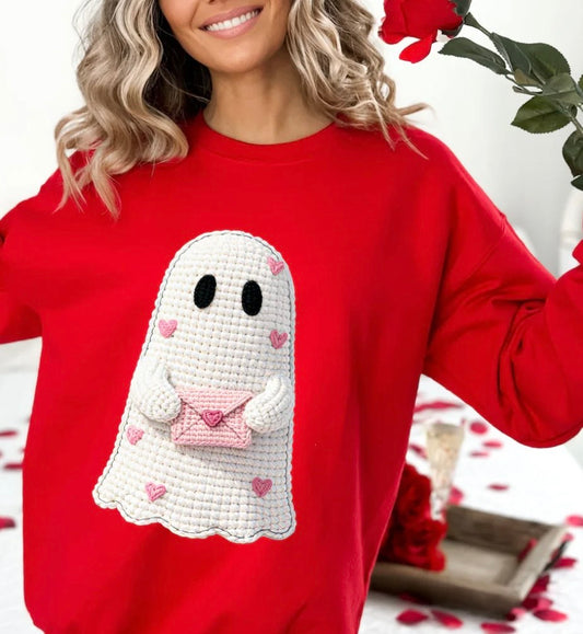 CROCHETE VALENTINE GHOST GLITTER PRINT #0075 (VALENTINE)