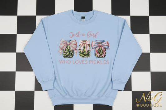 JUST A GIRL WHO LOVES PICKLES GLITTER PRINT #0201 (ALL SEASON) (BOWS)