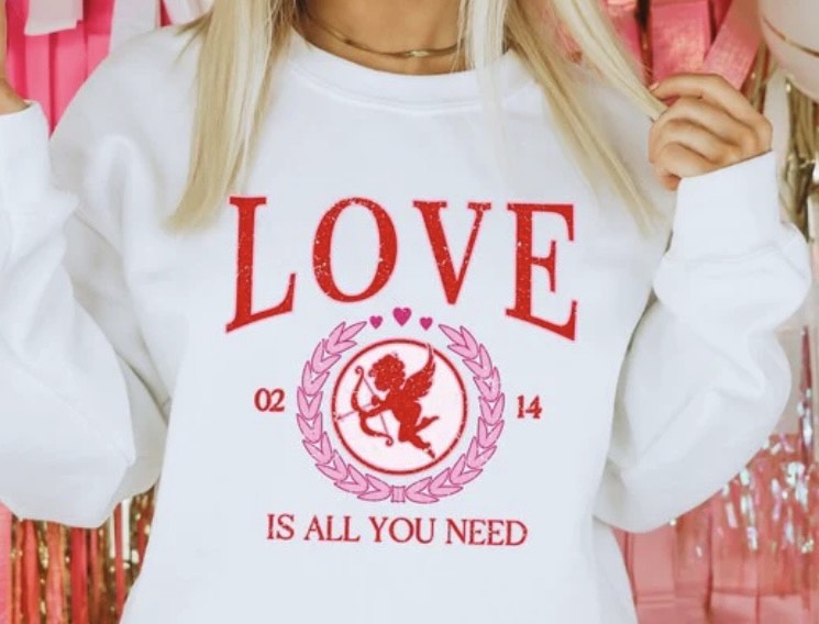 LOVE IS ALL YOU NEED GLITTER PRINT #0087 (VALENTINE)