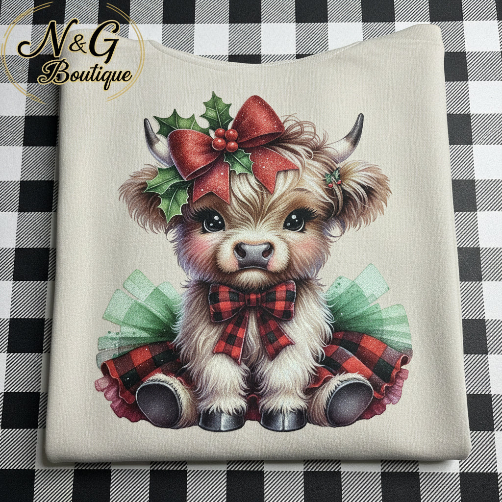 HIGHLAND COW GLITTER PRINT #0059 (HIGHLANDCOW) (CHRISTMAS)