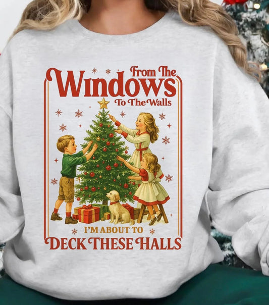 DECK THESE HALL GLITTER PRINT #0061 (CHRISTMAS)