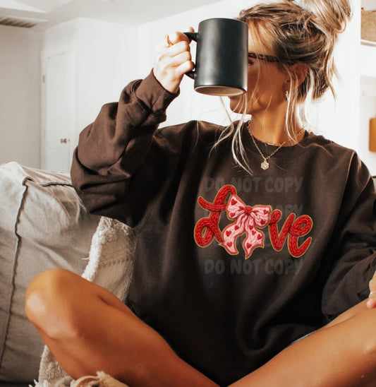 LOVE HEART BOW YARN CLEAR FILM #0025 (VALENITNES)