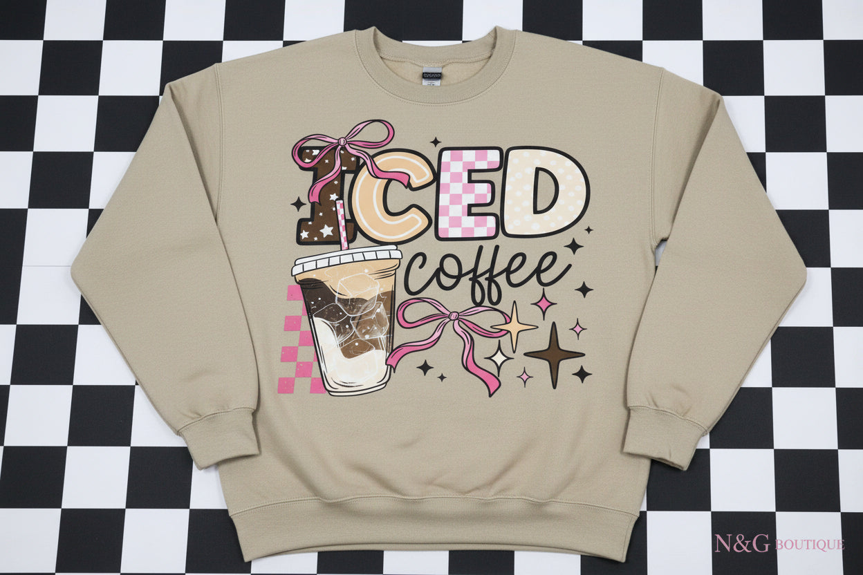 ICED COFFEE WITH PINK BOWS #0054 (ALL SEASON) (COFFEE)