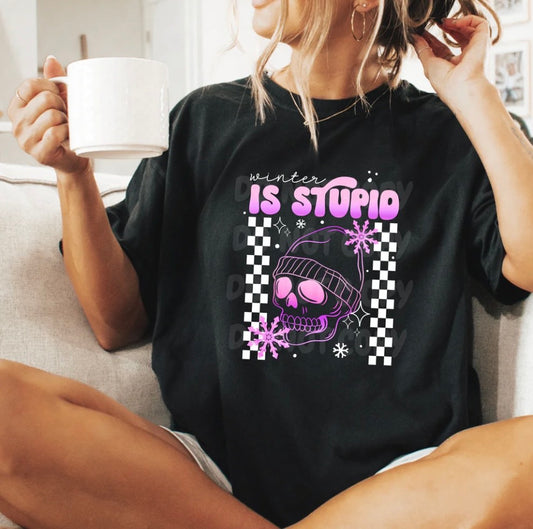 WINTER IS STUPID SKELLIE #0036 (ALL SEASON) (HUMOR) (HOLLOWEEN) (CHRISTMAS)