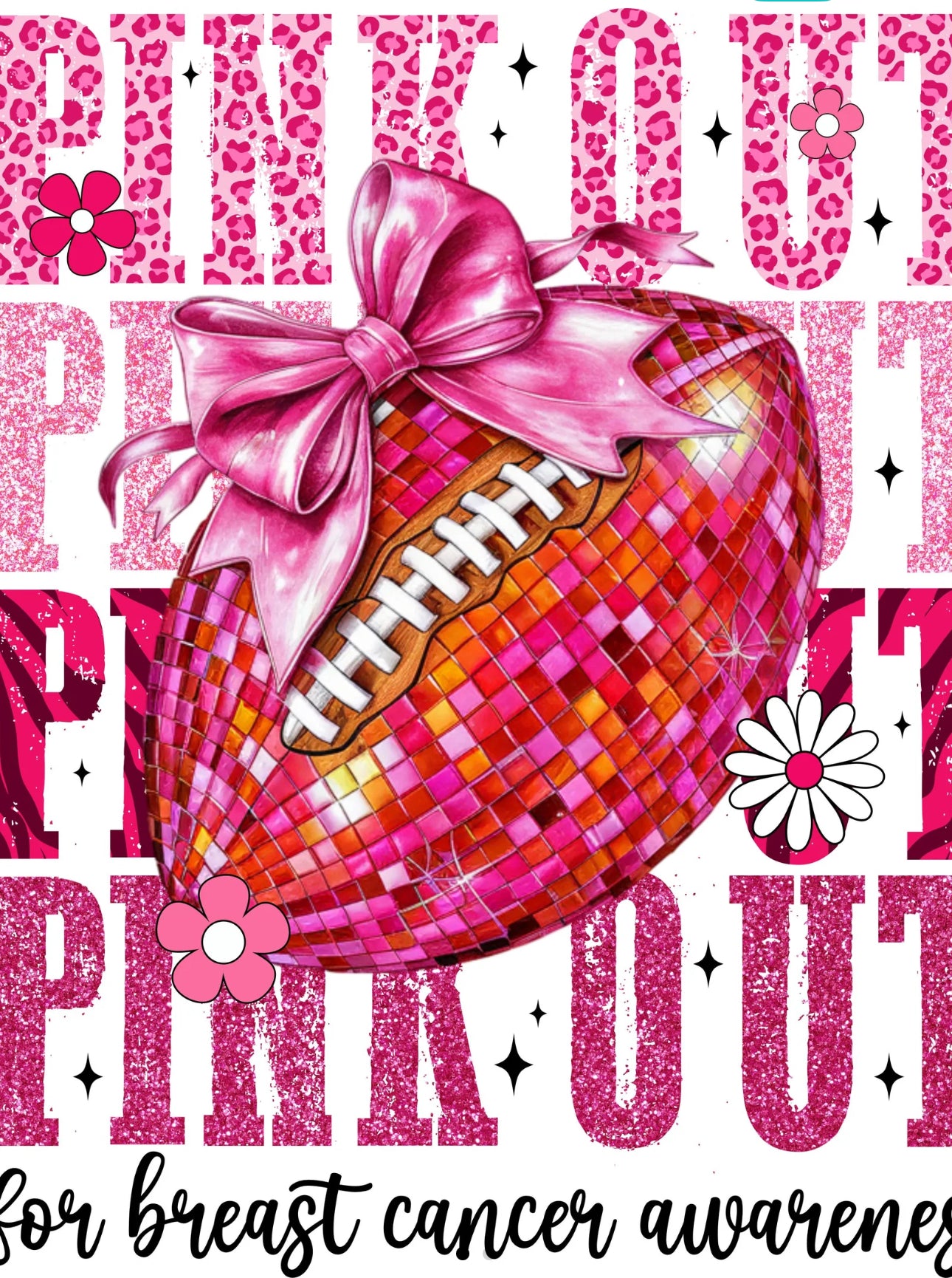 Pink Football Breast Cancer Awareness Print #02