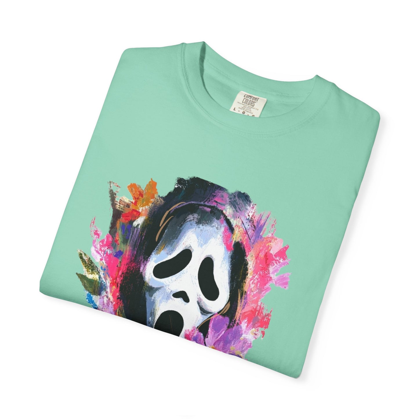 Scream Mask Floral T-Shirt — Horror Floral Graphic Tee